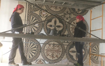 Patrimonio da luz verde a la conservación del mosaico romano instalado en la Escalera Blanca de la Diputación de Córdoba